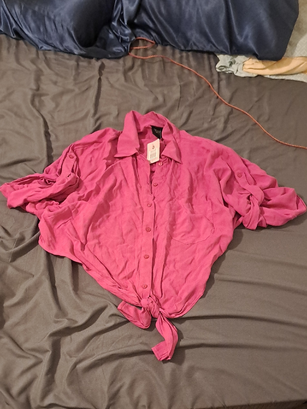 NEW torrid berry chills tie front short sleeve top 1X
